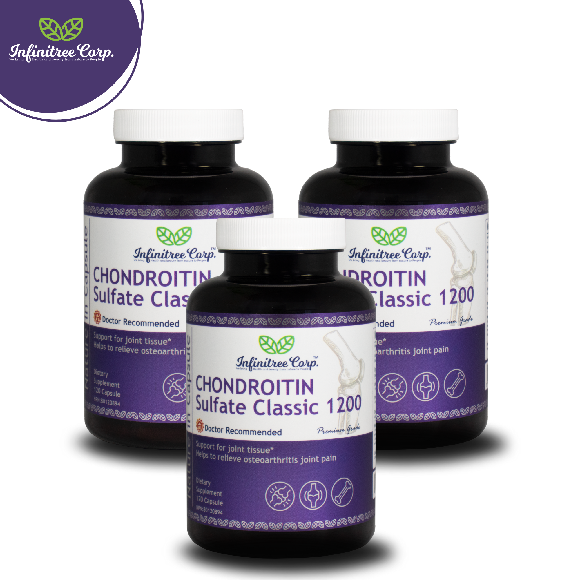 (Set of 3) Chondroitin Sulfate Classic 1200 120 Capsules